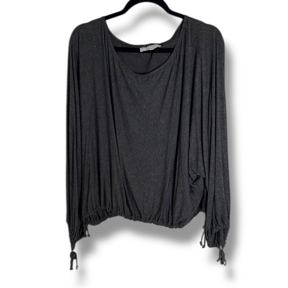 Bryn Walker Gray Tie Up Blouse Size Large